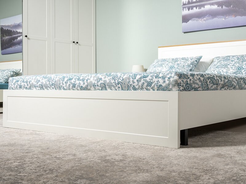 Остин Кровать 11.53 белый/дуб золотой