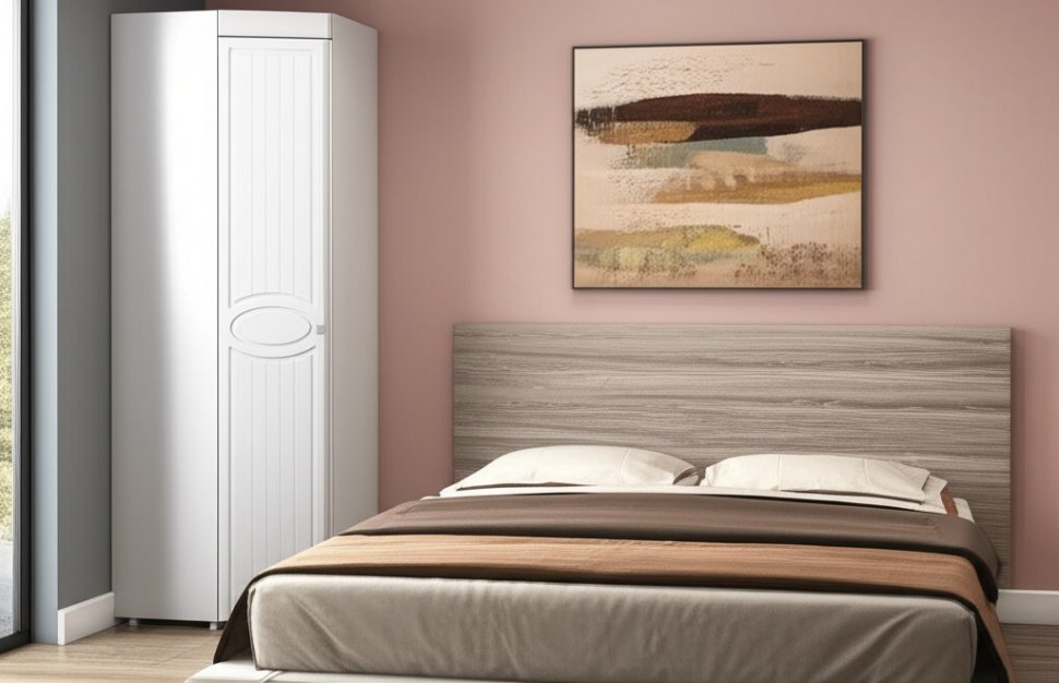 Шкаф угловой (гл.410) Монако МН-65 белое дерево