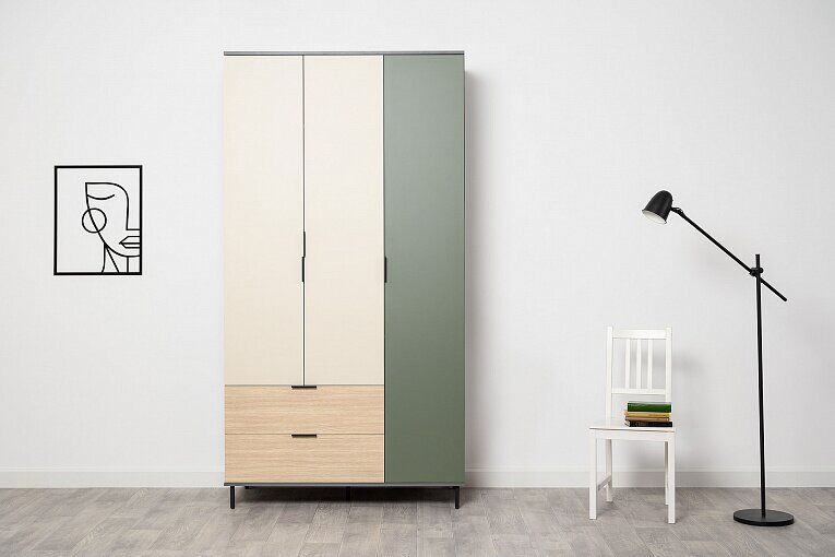 Марвэл Шкаф 16.317.03 Темно - серый / Плэйн / Дымчатый Зеленый