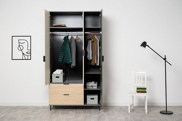 Марвэл Шкаф 16.317.03 Темно - серый / Плэйн / Дымчатый Зеленый