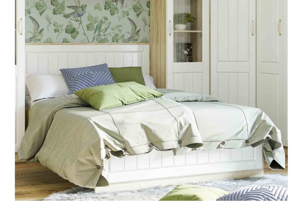 НМ 040.34-02 Кровать Оливия Дуб Сонома/белое дерево