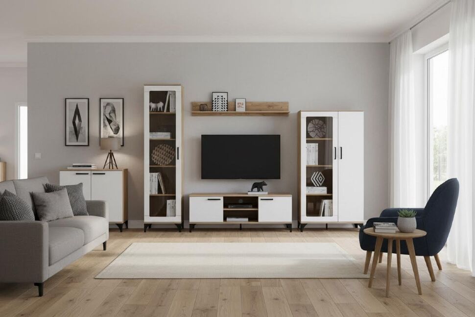 Марсель гостиная комплектация 1 Дуб Крафт табачный/Меренга