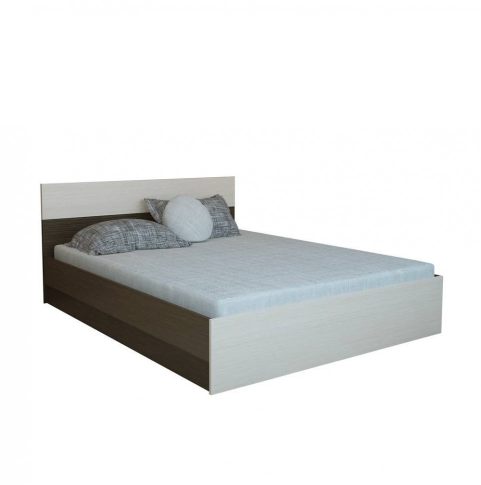 Кровать 160х200 Юнона с настилом (Венге / Дуб молочный)