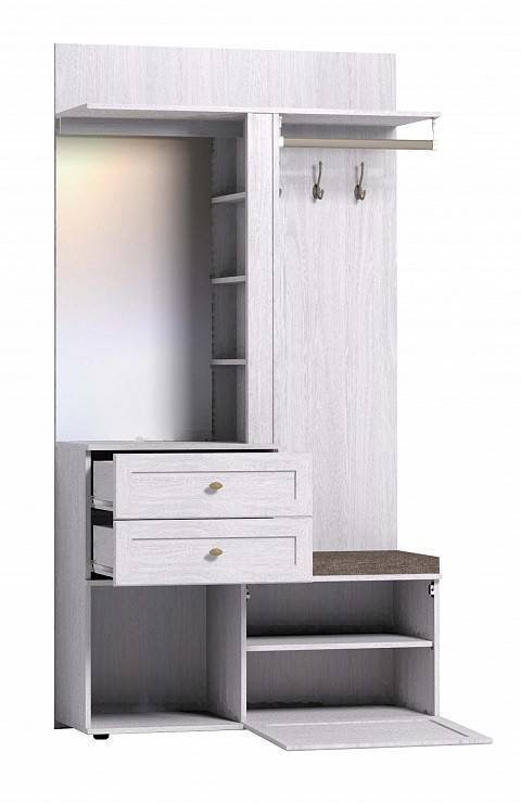 Вешалка с тумбой и зеркалом Sherlock 70 (Ясень Анкор светлый)