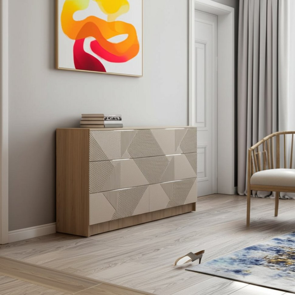 Двойной комод Эмилия КМ-04 (БТС) Дуб смоки / Айриш