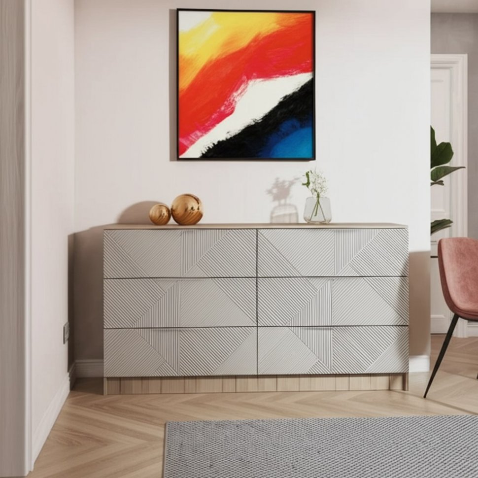 Двойной комод Эмилия КМ-04 (БТС) Дуб смоки / Айриш