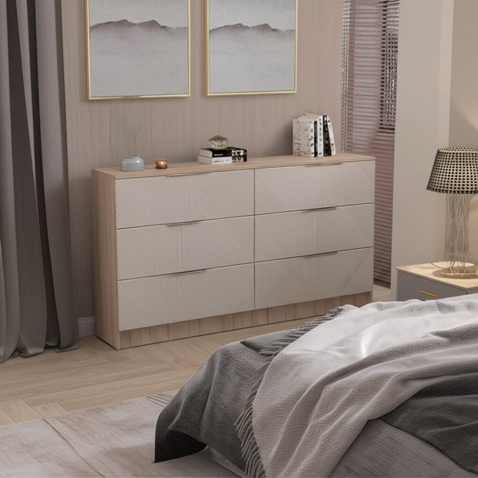 Двойной комод Эмилия КМ-04 (БТС) Дуб смоки / Айриш