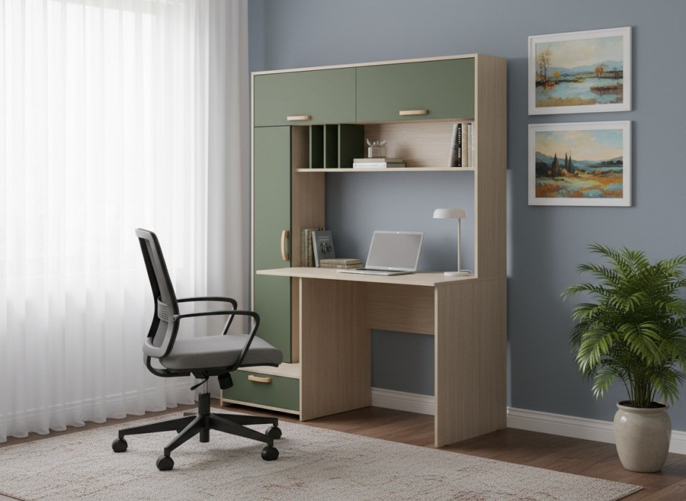 Лайт Стол письменный 03.243 Плэйн / Дымчатый Зеленый