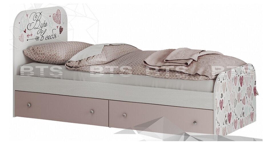 Кровать 80х186 с ящиками Малибу КР-10 (с настилом ЛДСП)