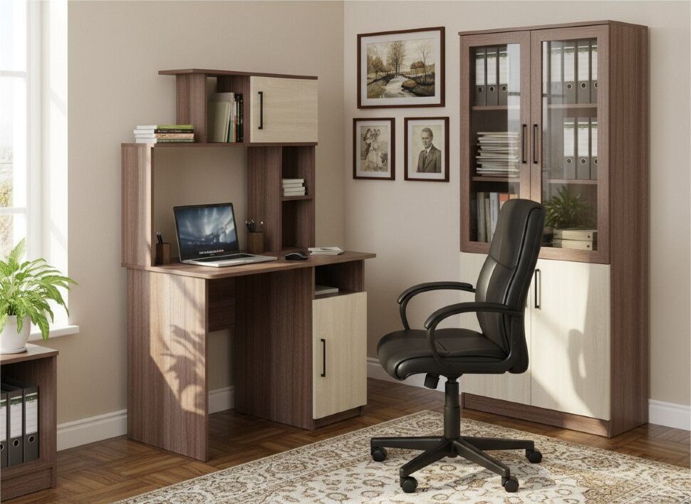 Интел-12 стол компьютерный Ясень Шимо темный / Светлый