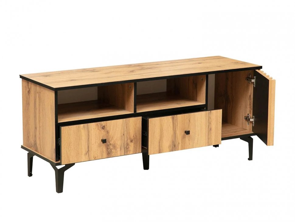 Модульная гостиная Либерти 5 (опора h150) Дуб вотан/Черный