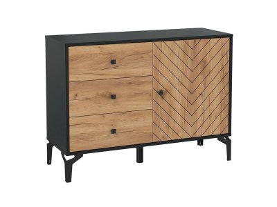 Комод Лофт 59.02 черный/дуб золотой