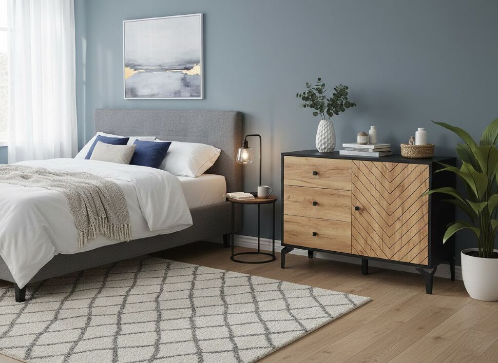 Комод Лофт 59.02 черный/дуб золотой