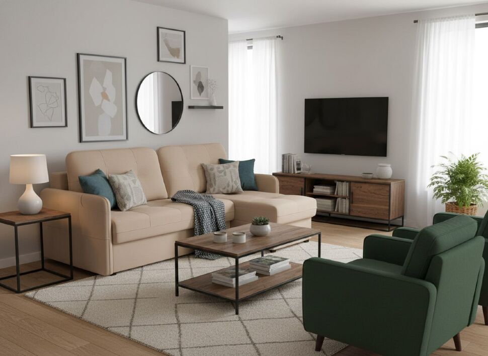 Диван-кровать угловой SMART 1 2Т-1Пф Велюр Velutto 05