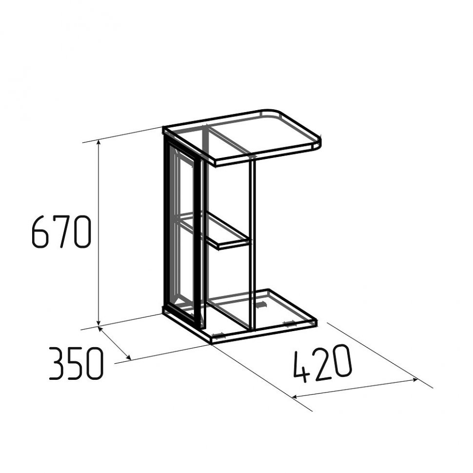 Стол приставной Аурелио 17 (Глазов) Антрацит