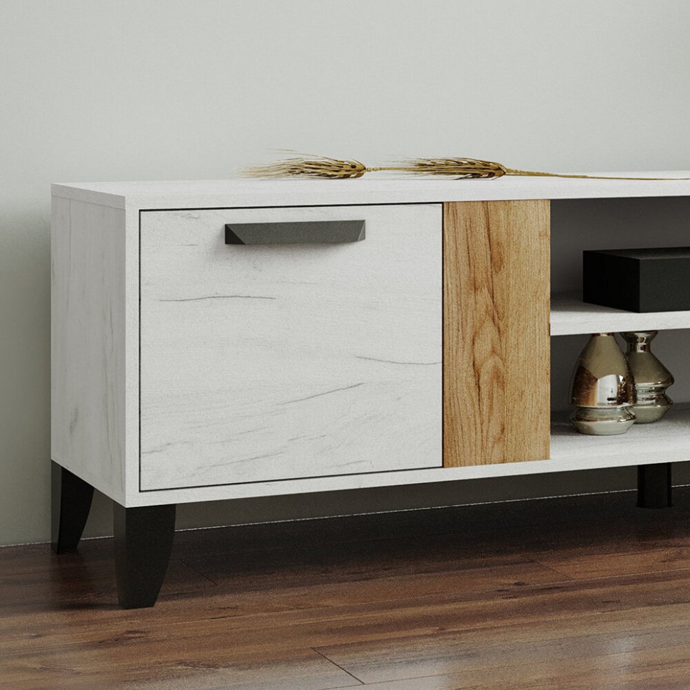 Тумба ТВ Парус-7 (ТЭКС) Дуб Крафт белый/Дуб Крафт табачный