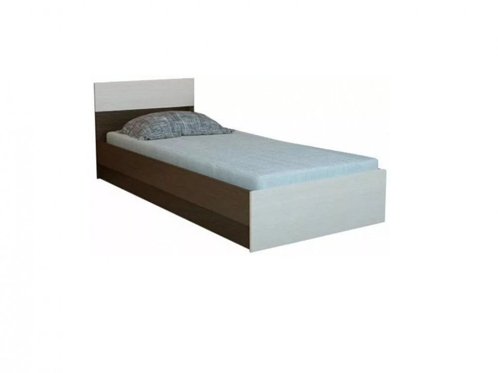 Кровать 80x200 Юнона с настилом (Венге / Дуб молочный)