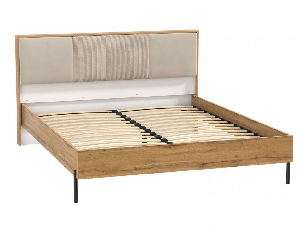 Кровать двойная 72.18 Кензо Дуб Вотан / Белый