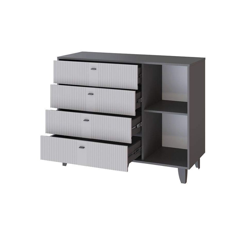 Комод Катрин-13, Графит, Светло-серый