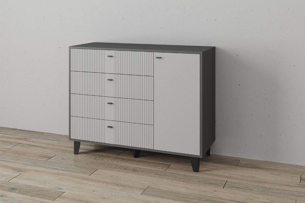 Комод Катрин-13, Графит, Светло-серый