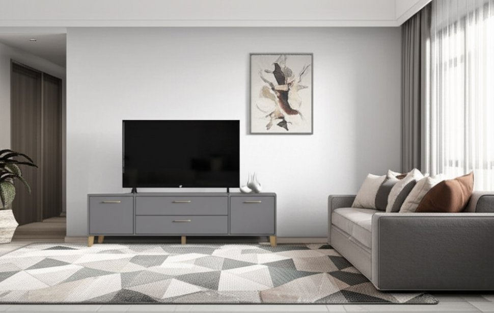 Тумба под телевизор Парус-13, Графит серый