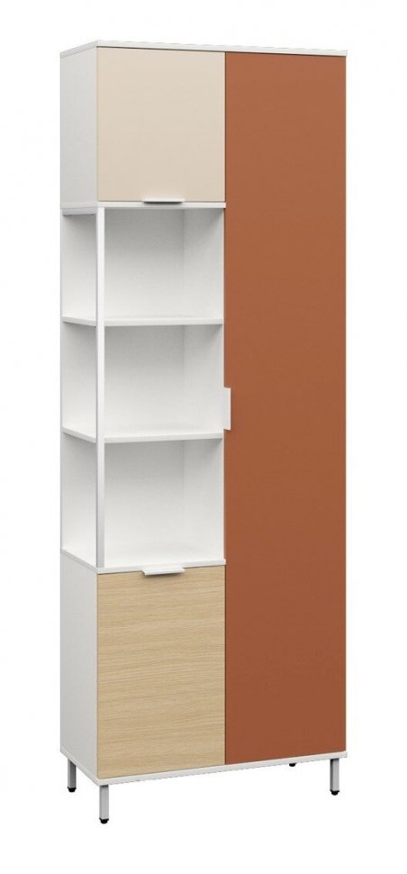 Марвэл Шкаф комбинированный 13.22 Белый PE шагрень / Плэйн / Безмолвная Пустыня