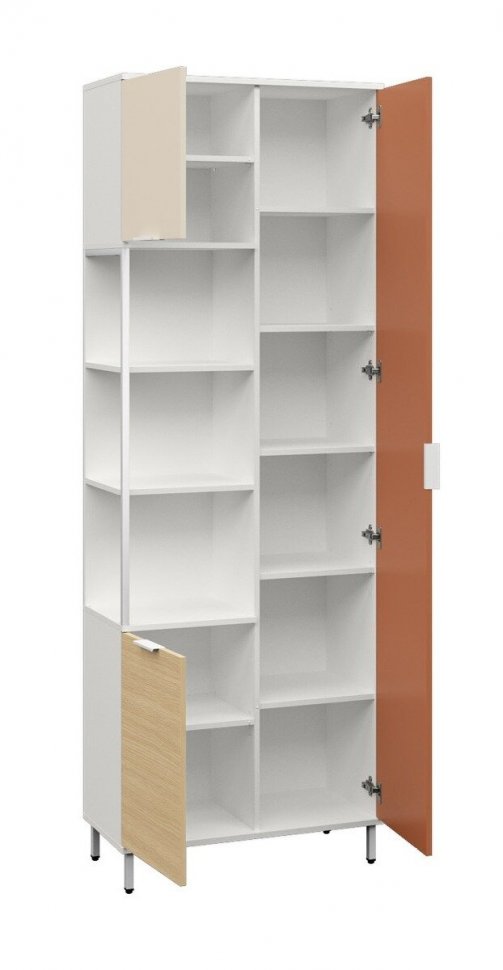 Марвэл Шкаф комбинированный 13.22 Белый PE шагрень / Плэйн / Безмолвная Пустыня