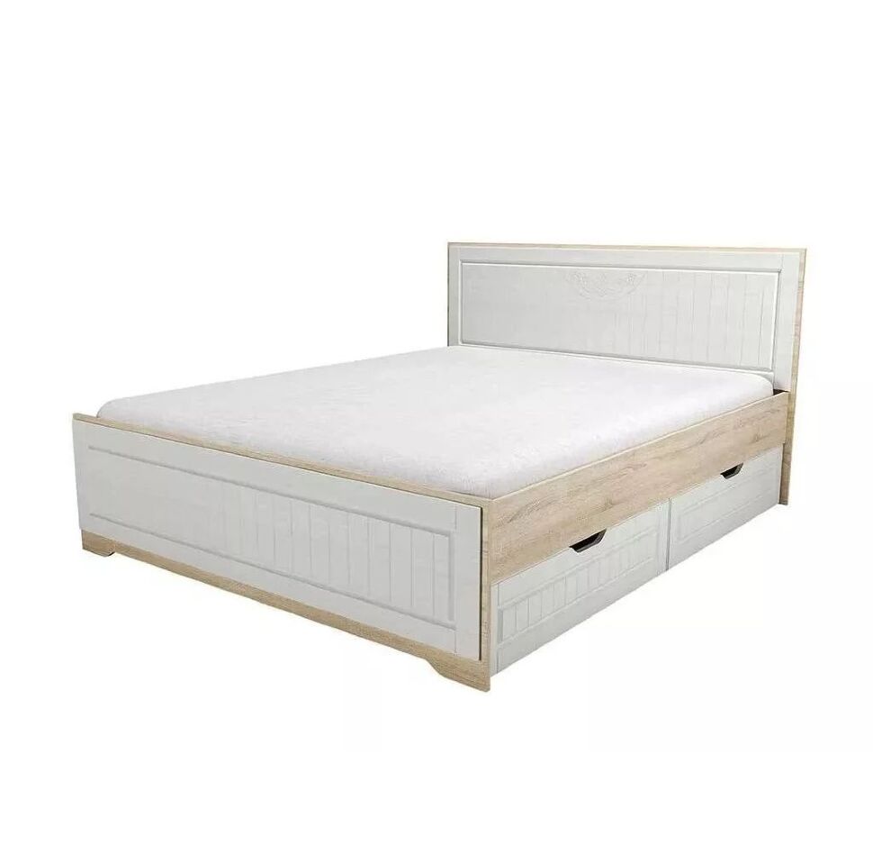 НМ 040.34+НМ 040.39 Кровать с ящиками Оливия Дуб Сонома/белое дерево