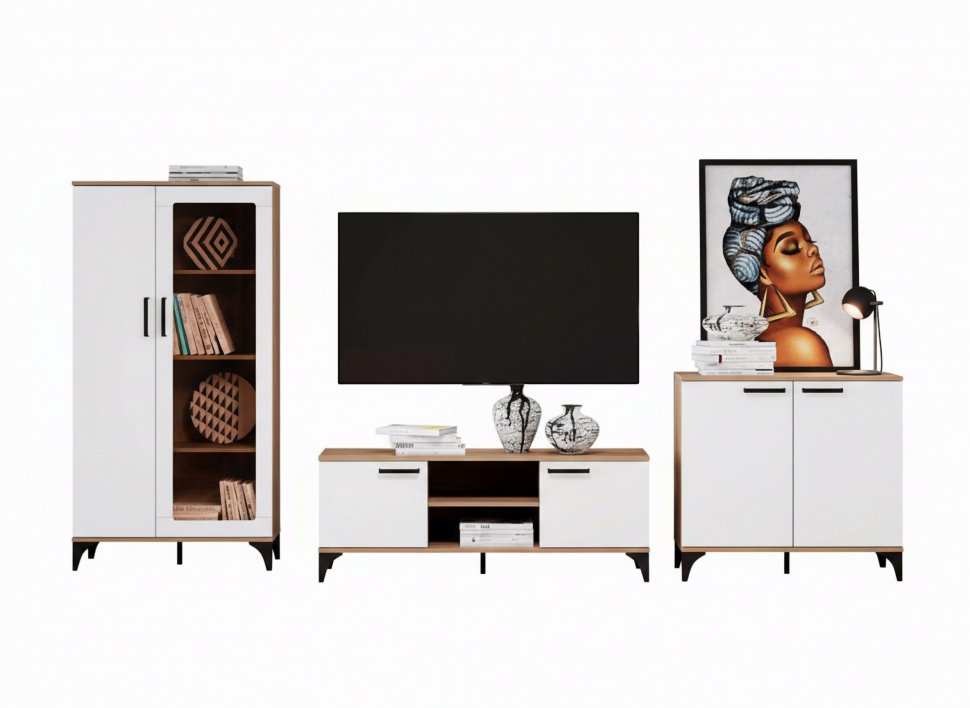 Марсель гостиная комплектация 3 Дуб Крафт табачный/Меренга