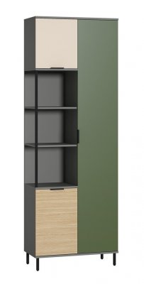 Марвэл Шкаф комбинированный 13.22 Темно - серый / Плэйн / Дымчатый Зеленый
