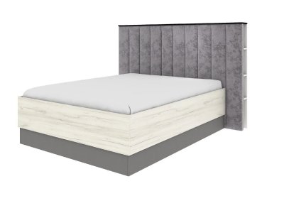 Бастион Кровать с п/м 1600х2000 / Дуб Крафт Белый / Серый Шифер Версаль 08 