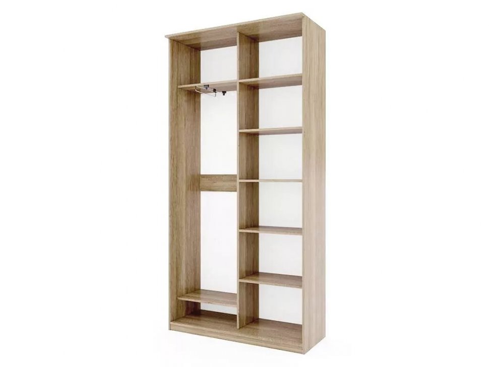 Шкаф купе Модерн 1190х450 2-х дверный 2-х секционный зеркальный с пескоструем №1 ясень