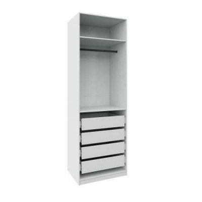 Корпус шкафа с полками и ящиками 1000 Квадро (Ижмебель) Комплект 4 Белый