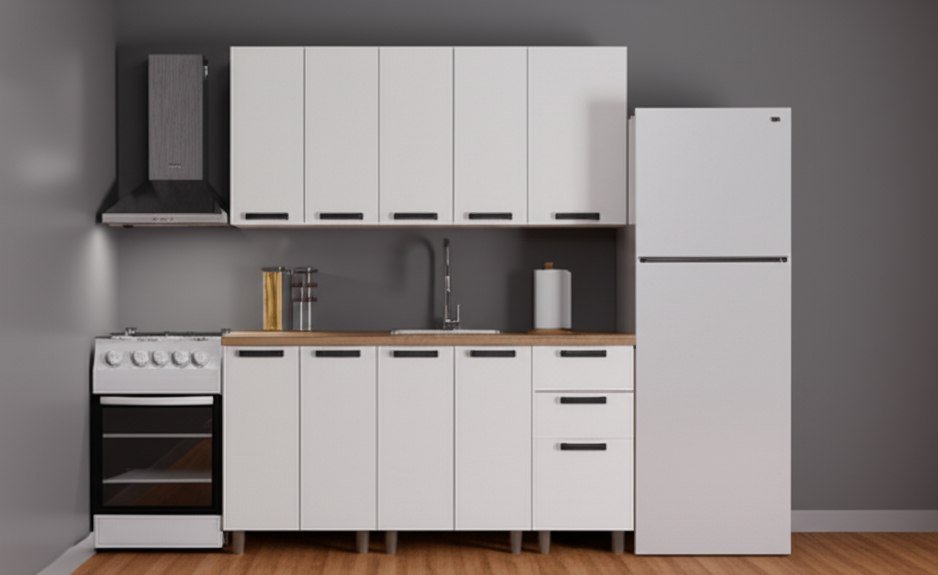 Кухня Аленушка 1,6 м Магнолия Молочный/Молочный,скоба черный,сонома