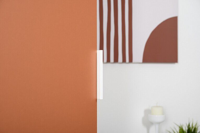 Марвэл Шкаф-пенал 16.316.01 Белый PE шагрень / Плэйн / Безмолвная Пустыня