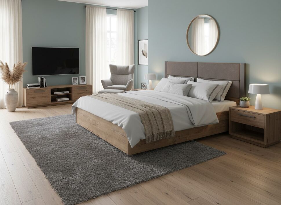 НМ 040.52 Кровать Livorno /дуб бунратти / софт графит