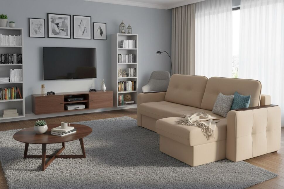 Диван угловой Smart 3 2Т-1Пф Велюр Velutto 05