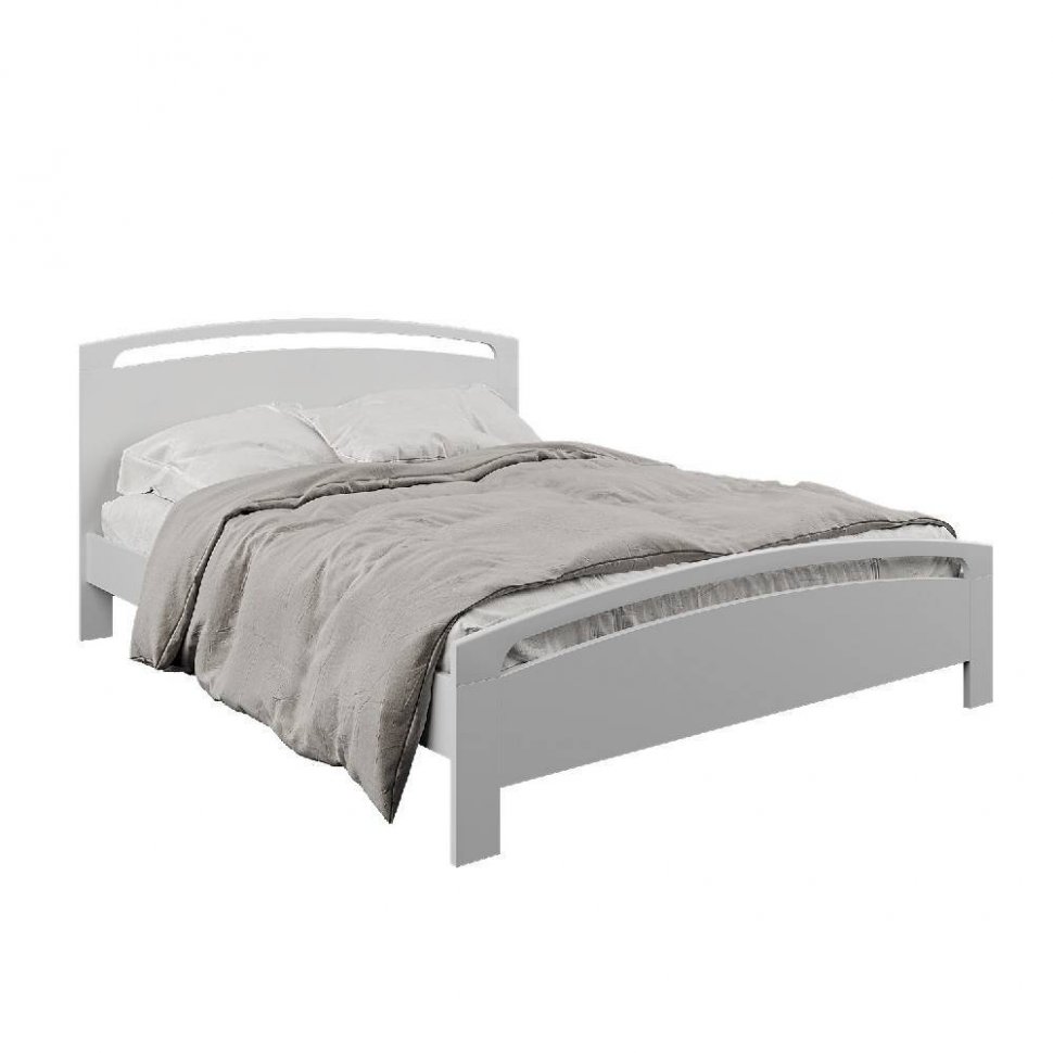 Кровать деревянная с ламелями Balu (Балу) 160х200, белый