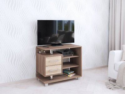 Тумба для ТВ узкая 011 (2я), ясень шимо/дуб сонома