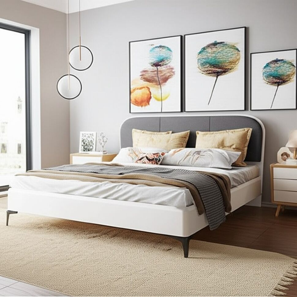 Валенсия кровать с ортопедическим основанием 11.36.02 Белый/velutto 19