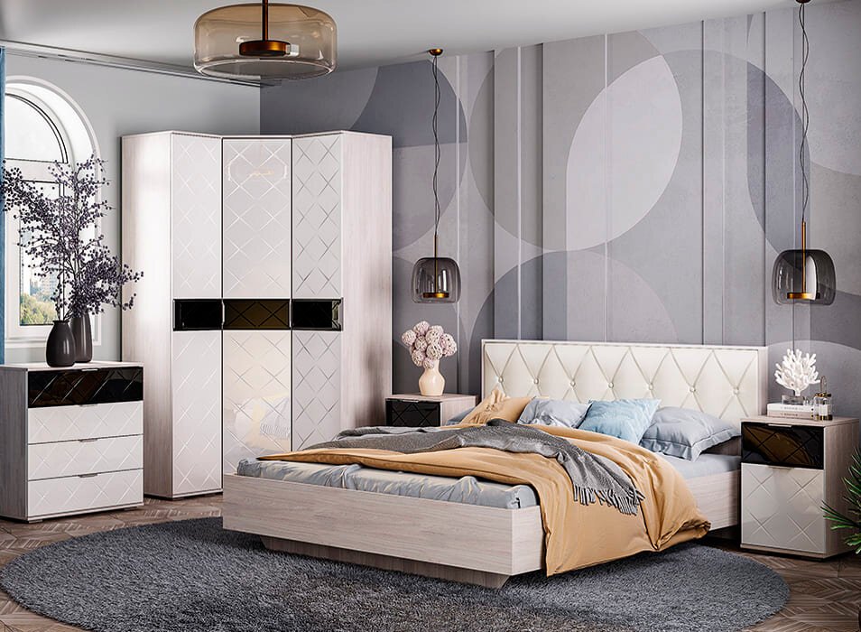 Кровать 160х200 Кимберли КР-13 с настилом из ДСП (Семья Мебелони)