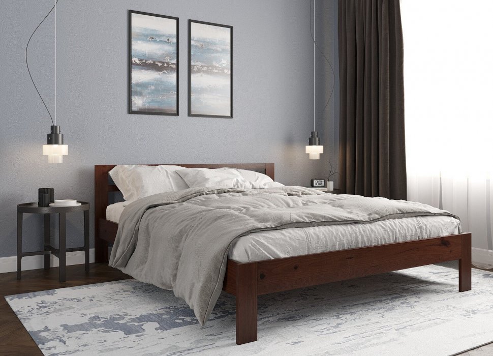 Кровать из массива 160Х200 Марио (Орех) с ламелями