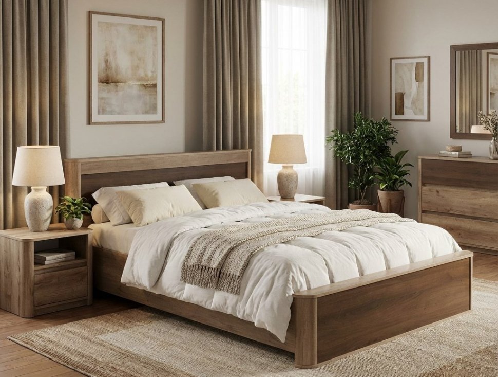 Кровать Фантазия 34.25-02 New дуб каньон/дуб кальяри