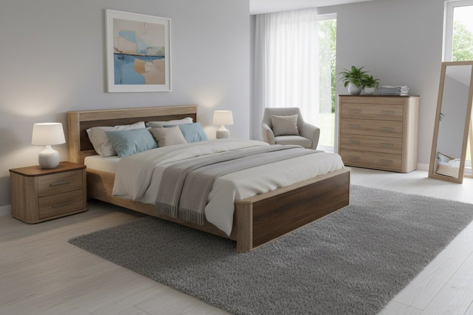 Кровать Фантазия 34.25-02 New дуб каньон/дуб кальяри