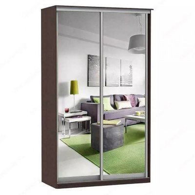 Шкаф купе Модерн 1190х450 2-х дверный 2-х секционный зеркальный венге