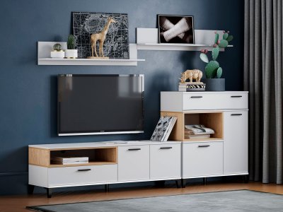 Гостиная Bergen 3 белый/Дуб Бунратти