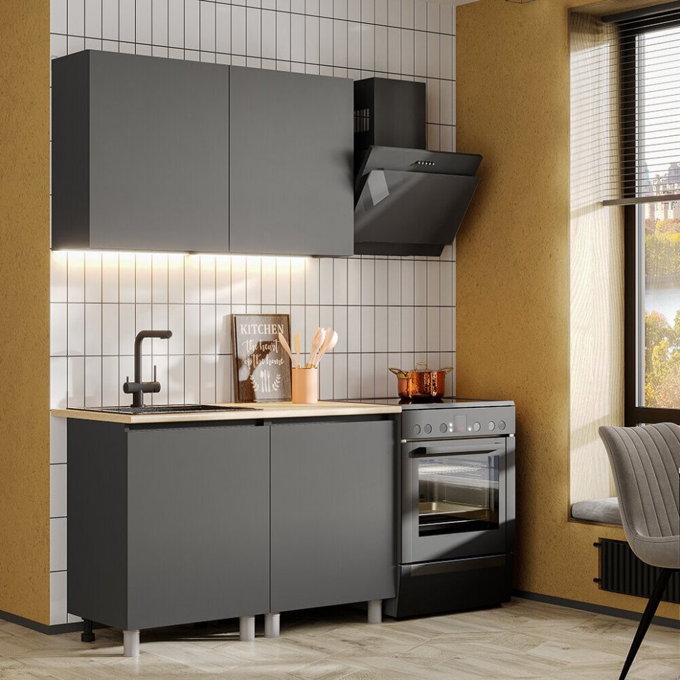 Шкаф Денвер Ш-601 верхний (Графит Серый) с дверцей