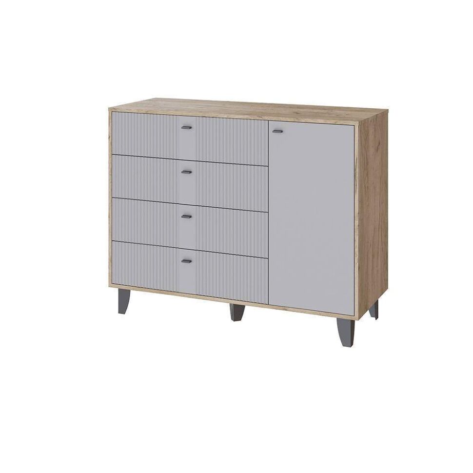 Комод Катрин-13, Дуб крафт серый, Серый