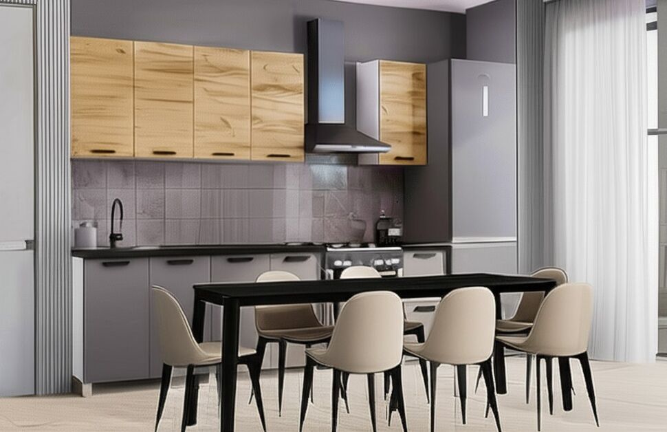 Кухня Крафт 2,0 м, графит