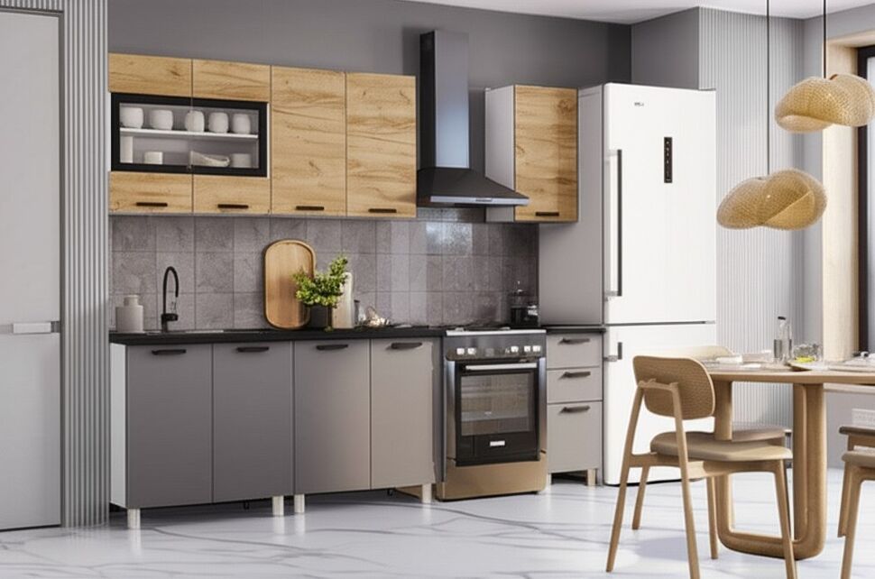 Кухня Крафт 2,0 м, графит